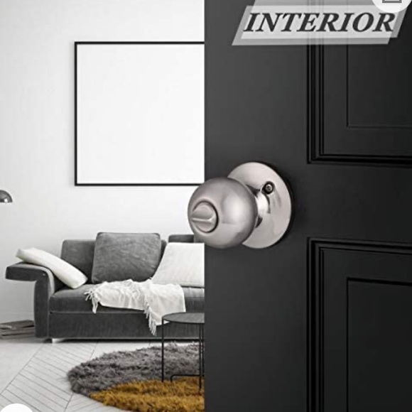 NIB Brushed Nickel Door knobs keyless privacy lock interior - Picture 5 of 7